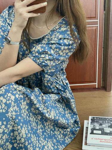 方领珍珠连衣裙，女装连衣裙，TVMV(4F)