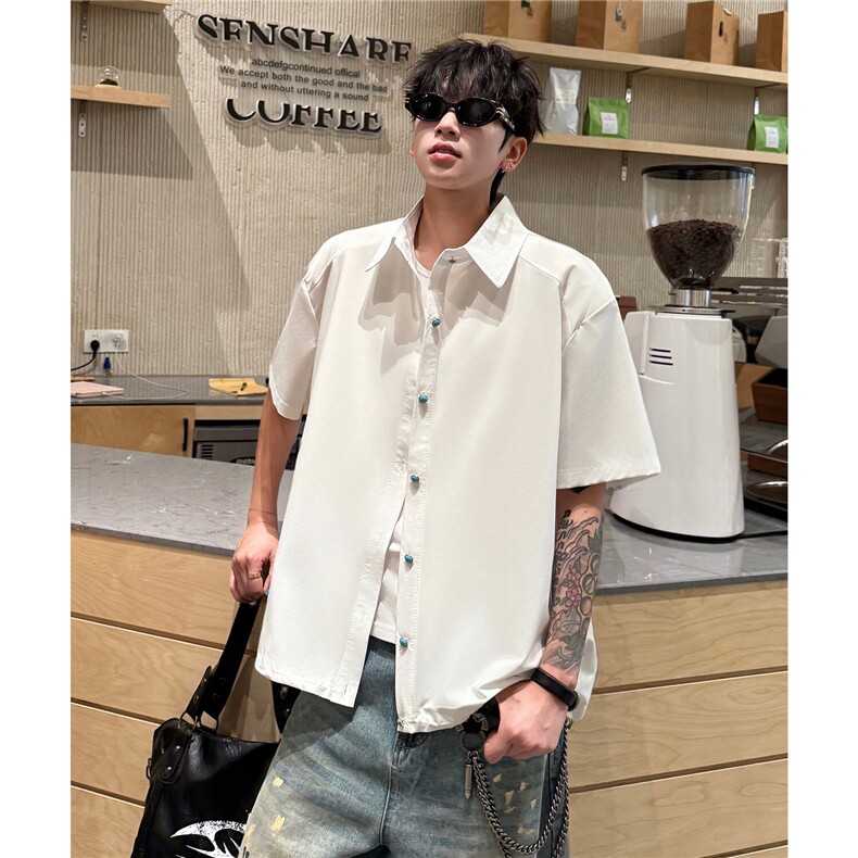 夏季垫肩UPF50+防晒衣短袖冰丝凉感衬衫薄男装外套防晒服S425特40,男装防晒衣,电商A233-1