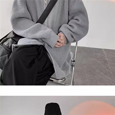 慵懒风开衫毛衣男生秋冬季高街情侣款针织衫潮牌宽松立领线衣外套，男装针织衫/毛衣，电商B323A