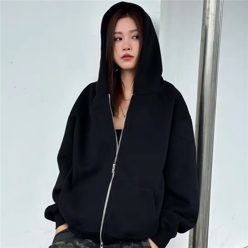 5533-P55潮流帅气百搭宽松简约连帽开衫卫衣男女同款,女装卫衣/绒衫,星座617A-2
