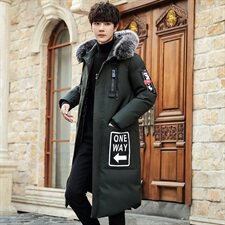 2020电商B247冬季新款韩版休闲连帽大毛领中长款保暖潮MY79，男装羽绒服，电商B247