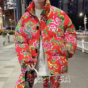 Y99男女面包衣服风东北大花 抖音品质图片