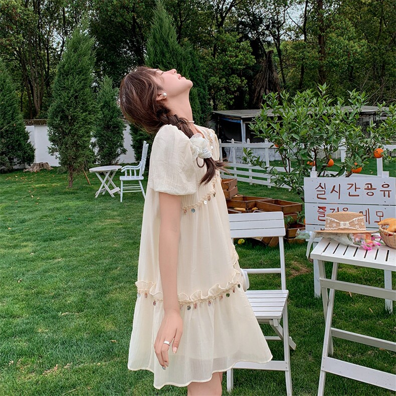 夏日别致小裙子女高级感度假风减龄气质连衣裙223-1352-P125K178,女装连衣裙,莘蕾