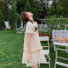 夏日别致小裙子女高级感度假风减龄气质连衣裙223-1352-P125K178，女装连衣裙，莘蕾