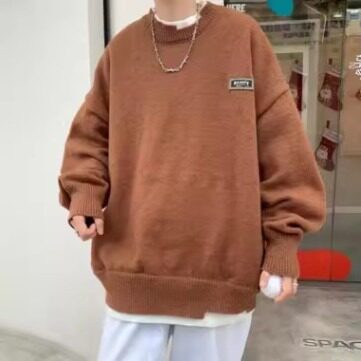 美式重磅毛衣男春秋季新款加厚慵懒风百搭纯色圆领针织衫8226-P45,男装针织衫/毛衣,星座1109-3
