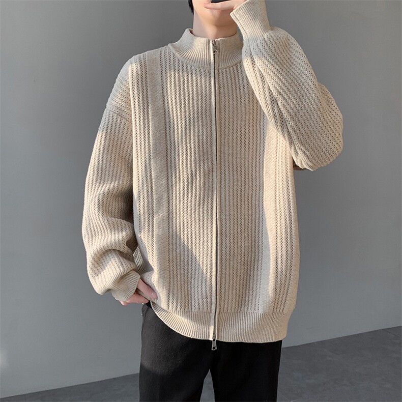 秋冬立领毛衣开衫针织男士慵懒风线衣外套,男装针织衫/毛衣,星座1206（原A206）