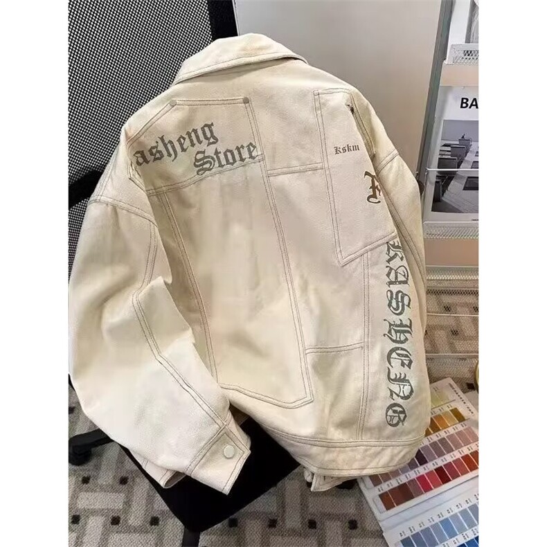 潮百搭气质新日系新中式重工刺绣纯棉印花夹克流行原宿HH6997P85,男装夹克,星座1013-5