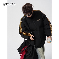 条纹立领棉服男冬设计感刺绣情侣面包服潮百搭棉衣外套TT1416P88，男装棉衣，星座1013-5