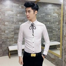 送配饰发型师长袖衬衫男夜店DJ衬衣A470-CS02，男装衬衫，电商A207