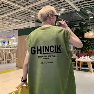 2025新款重磅高品质麂皮绒无袖坎肩背心 GH英文印花JB4123-特P19图片