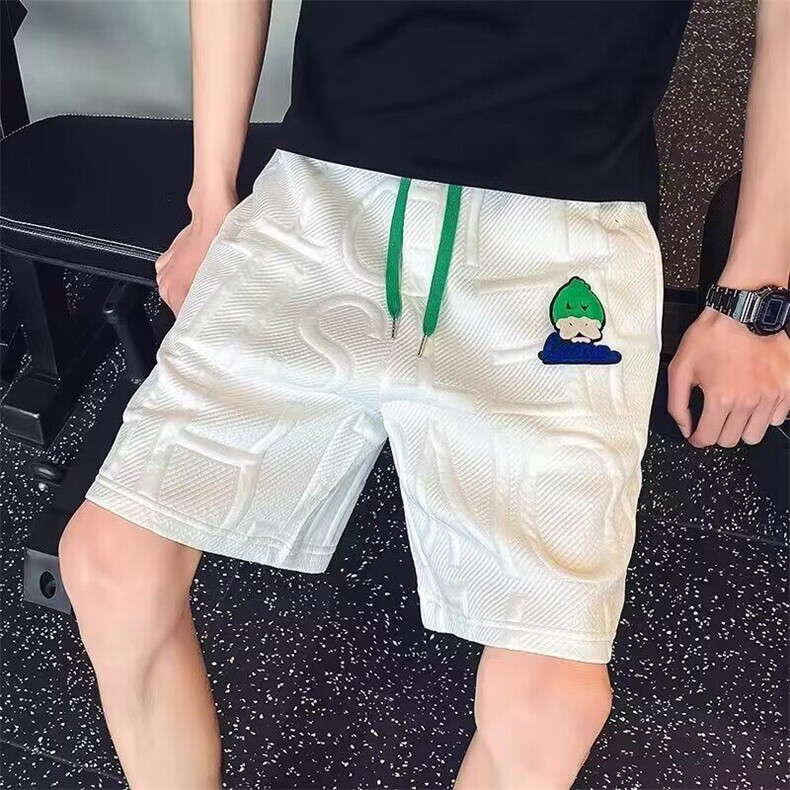 夏季直筒宽松腰宽松型高级感华夫格短裤潮牌五分休闲裤青少年百搭,男装休闲裤,星座506A