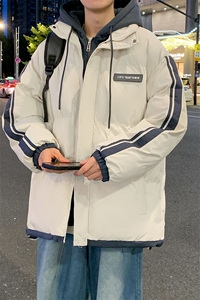 棉服男冬季新款港风宽松假两件连帽棉衣MF8587-特P78图片