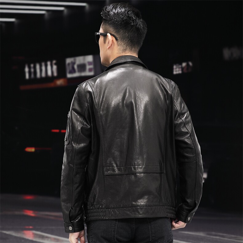 BL-DK2089男式2023秋季新款翻领头层油蜡牛皮皮衣男P800,男装皮衣,电商B360