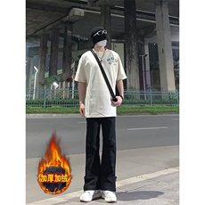 美式防水冲锋裤男春秋季新款高级感痞帅拉链登山裤大码休闲裤子，男装休闲裤，四季星座505