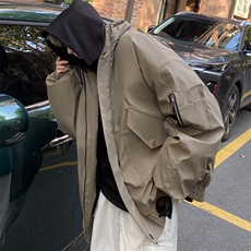 PU皮棉服男冬季2025新款加厚保暖棉袄潮牌痞帅青少年立领棉衣外套，男装棉衣，电商A157