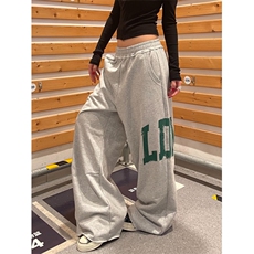 美式字母印花卫裤男女宽松直筒阔腿拖地百搭长裤子辣妹C5321，男装休闲裤，星座1116A（原606A-3）