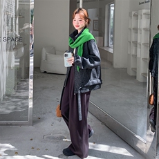 针织披肩毛呢外套女欧洲站2025年秋季新款韩版圆领百搭显瘦上衣潮，女装短外套，2C305