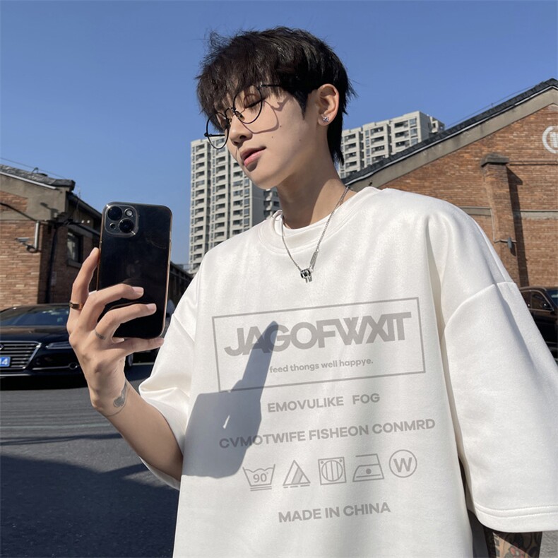 量大优 供视频 重磅麂皮绒短袖t恤男 JT517-特p19图片