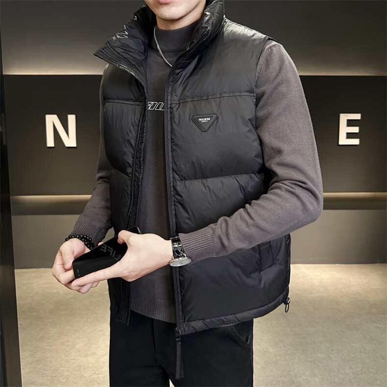 短款立领羽绒马甲男休闲日系面包服保暖外套马甲背心M75-P110图片