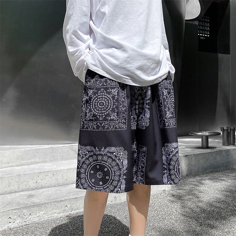 印花短裤宽松夏季男士5分冰丝沙滩宽松休闲裤A125-6610-P25,男装牛仔裤,电商A125