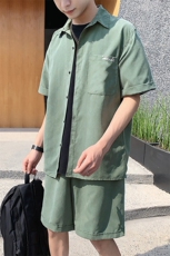男士休闲运动套装防晒潮流衬衫夏季2021年新款两件套DS779TP55，男装衬衫，电商A102