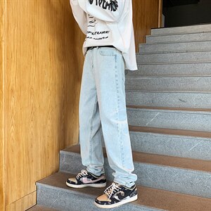 男直筒休闲牛仔裤纯色K1427P35图片