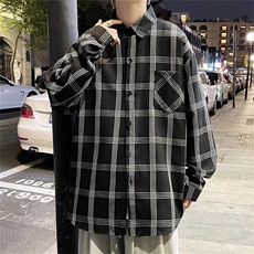 长袖格子衬衫男港风潮流CG034P30，男装衬衫，星座1116-2