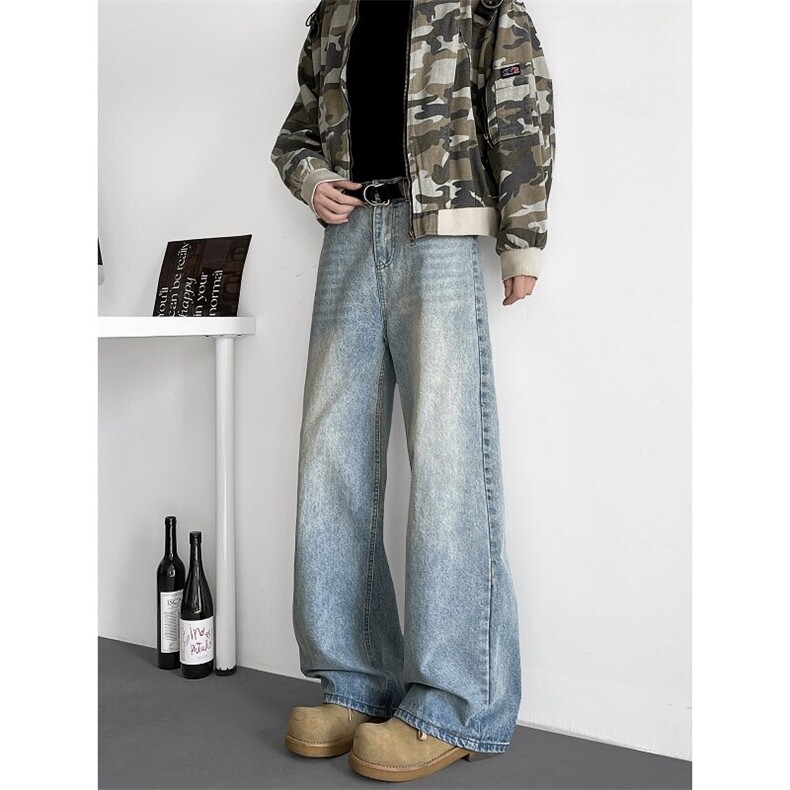现货2025春季新vibe牛仔裤直筒cleanfit阔腿痞帅气男K8286-P47,男装牛仔裤,星座512-4