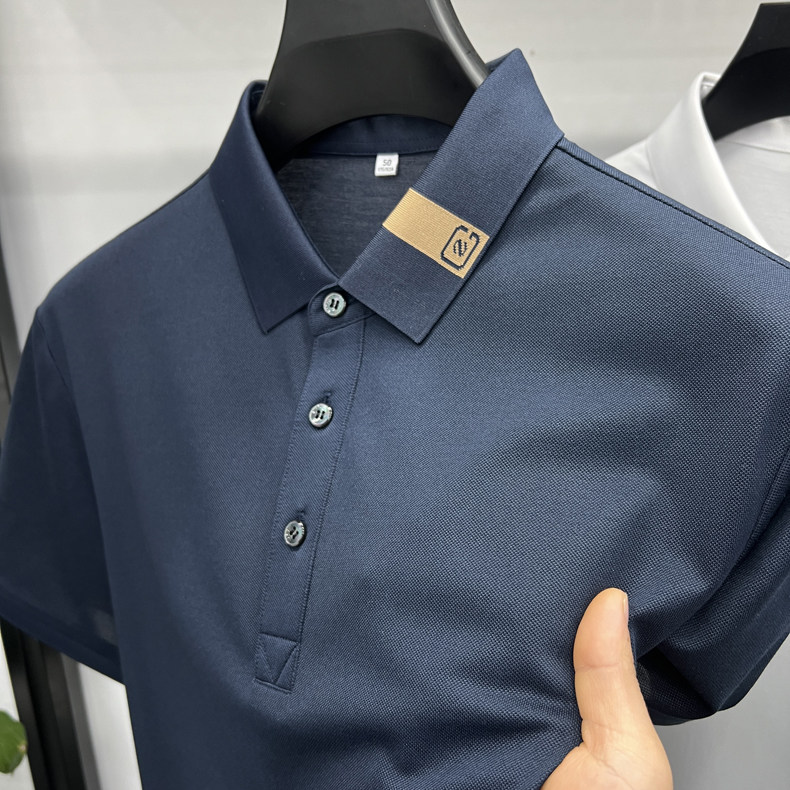 夏季新款男士短袖POLO杉高档轻商务翻领百搭中年爸爸装图片