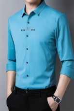 2023春季新款长袖商务polo衫中青年男士翻领衬衫上衣XSL9117-P105，男装衬衫，电商B212（原钱塘6029）