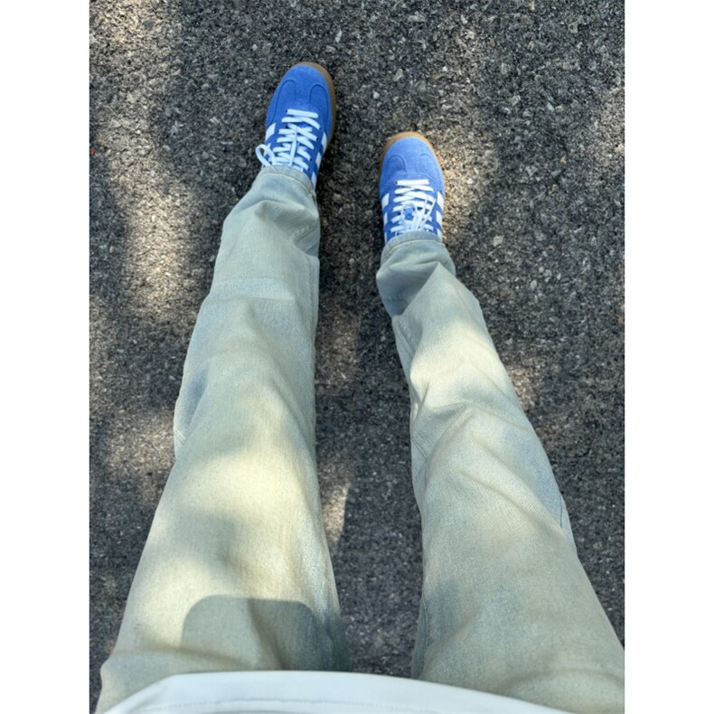 【有货】黄泥色517弯刀牛仔裤男修身直筒vibe微喇裤9062LL-特P45图片