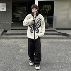 美式复古高级感蝴蝶重磅毛衣男慵懒风针织开衫外套潮MY348，男装针织衫/毛衣，星座506
