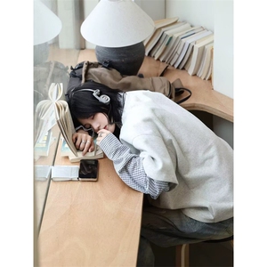 有货。假两件格子衬衫男春秋新款拼接卫衣宽松外套WB651-P45图片