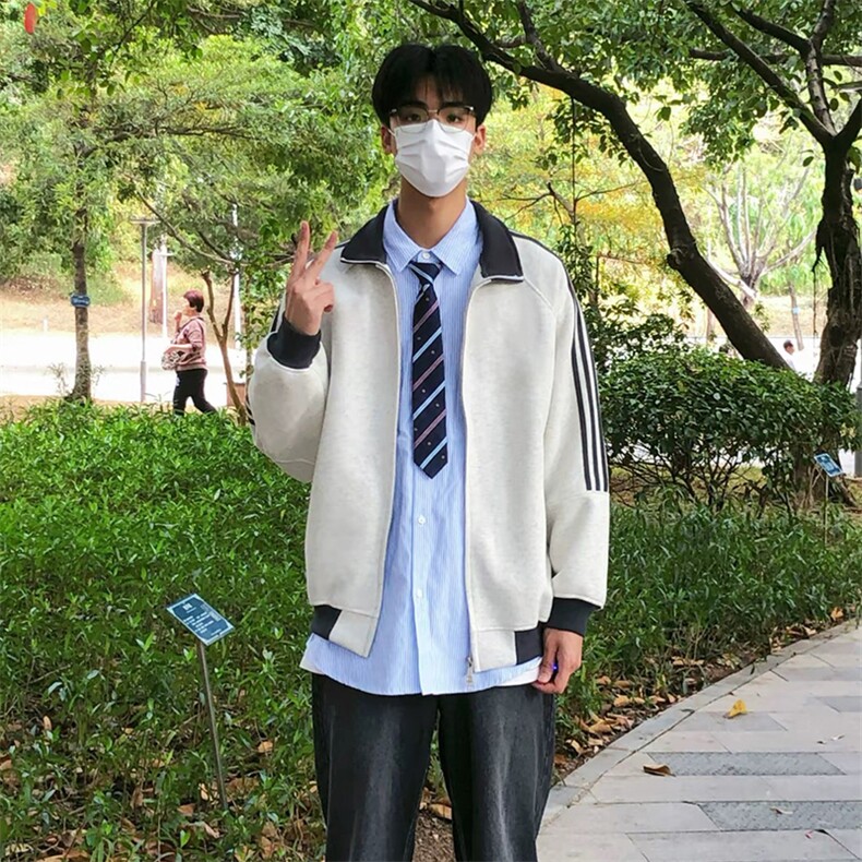 抖音得物高品质美式高街重磅结构设计拼接织带立领卫衣外套CM42，男装卫衣，电商A486