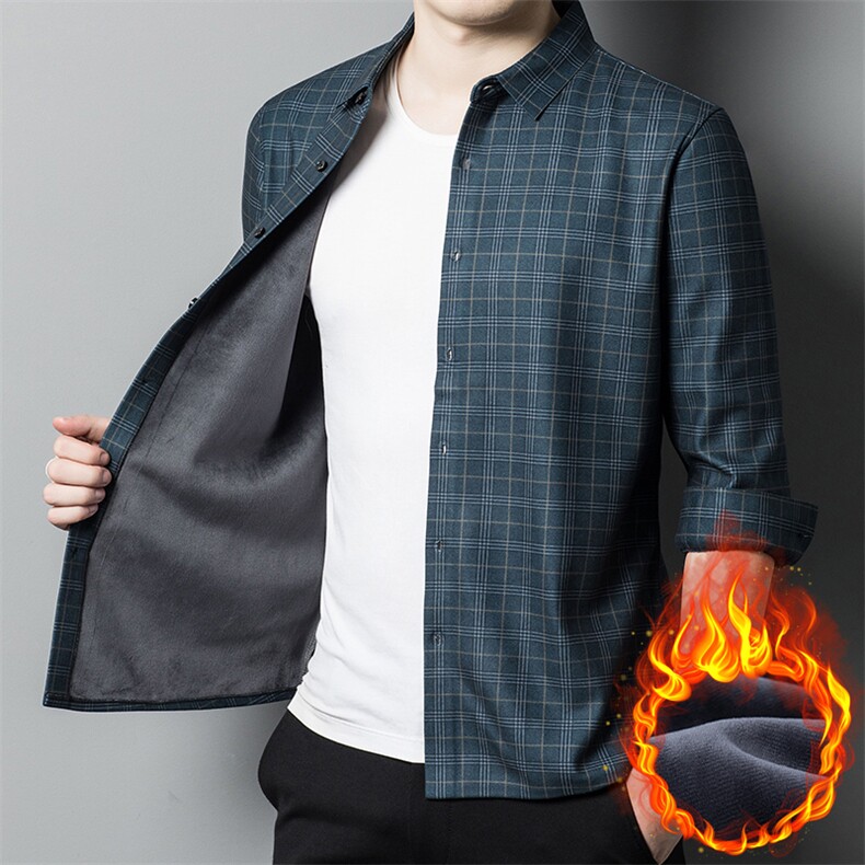 CA808801钱塘2020-2中年男士冬季厚款商务休闲厚款加绒衬衣P82图片