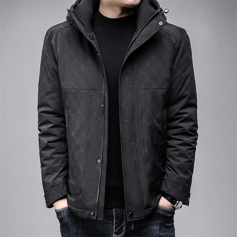 B8027白鸭绒90绒精品商务时尚休闲简约冬季厚款中年男士羽绒服图片