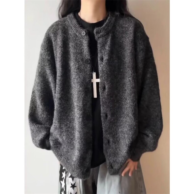 2026春美式复古学院风开衫男女情侣毛衣松弛感针织衫V38-P52网图，男装针织衫/毛衣，电商B245