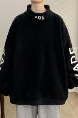 半高领卫衣男春秋季潮牌字母印花宽松长袖t恤打底衫A436-D06-P42，男装卫衣，电商A436