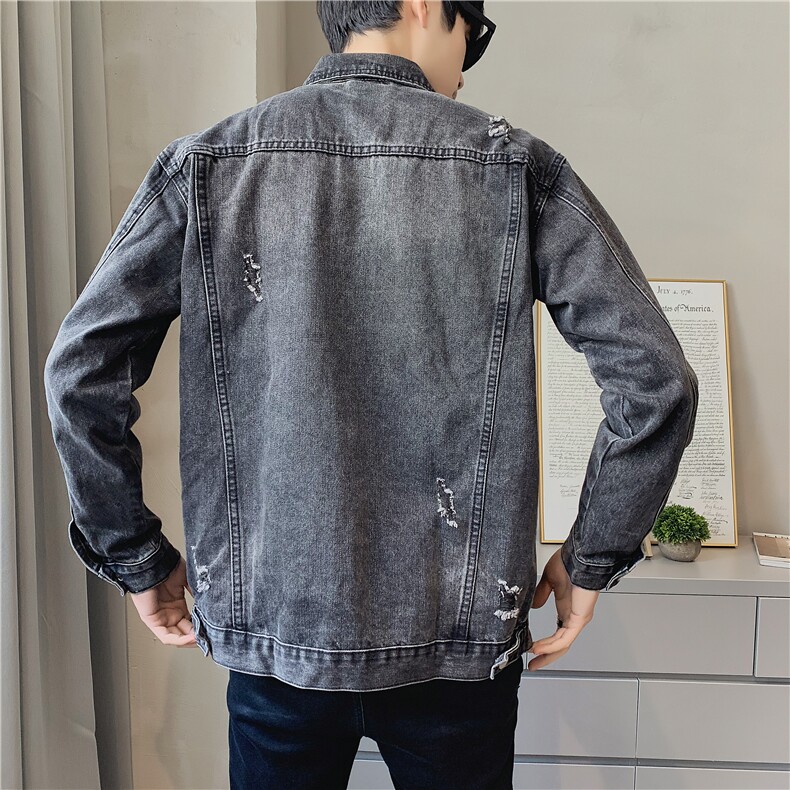 JK820-p90-限价138现货店主风牛仔夹克肥仔量足破洞印花大码，男装夹克，星座103A