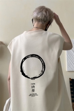 2025新款重磅高品质纯棉无袖坎肩背心时差印花BX17特P18，男装背心/马甲，星座508（原C305）