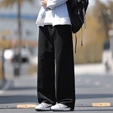 2025秋冬新款休闲男裤宽松直筒百搭水洗简约裤子潮9280-P45，男装休闲裤，星座1006