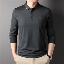 D66123钱塘2020-2中年男士休闲简约秋季长袖包薄款T恤数据好P70，男装T恤，钱塘207-2