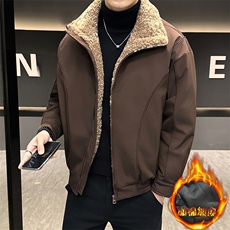 2025新款羊羔毛领棉衣冬季新款棉衣外套男士衣款宽松加棉加厚棉衣，男装棉衣，星座507A（原星座306B-2）