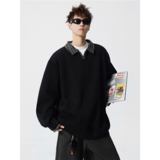 【新增常规款】WY5562JR-P50特WY5562-P45特撞色格子卫衣，男装卫衣，电商D232