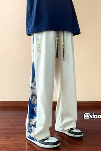 XZ616 早秋季新款风刺绣拼接休闲裤 TY914 M-5XL P45控58图片