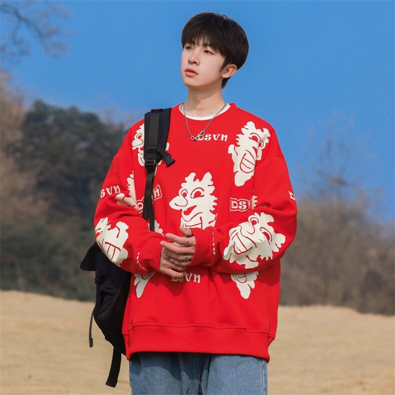 W0038-P58龙年满印时尚高品质圆领情侣宽松卫衣,男装卫衣,星座109