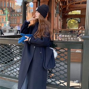 高端立领气质双面羊绒大衣女2025秋冬新款高级感长款羊毛呢子外套图片