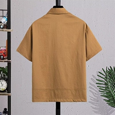 休闲工装衬衫男短袖夏新款polo衫潮牌衬衣半袖T恤上衣PL8506P45，男装T恤，星座1013-5