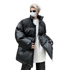 潮牌立领pu皮棉衣男秋冬季美式保暖宽松棉服高街百搭休闲情侣外套，男装棉衣，星座505-2（原电商A260-1)