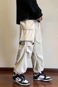 港风工装休闲裤男宽松直筒束脚伞兵裤KP803 P55图片